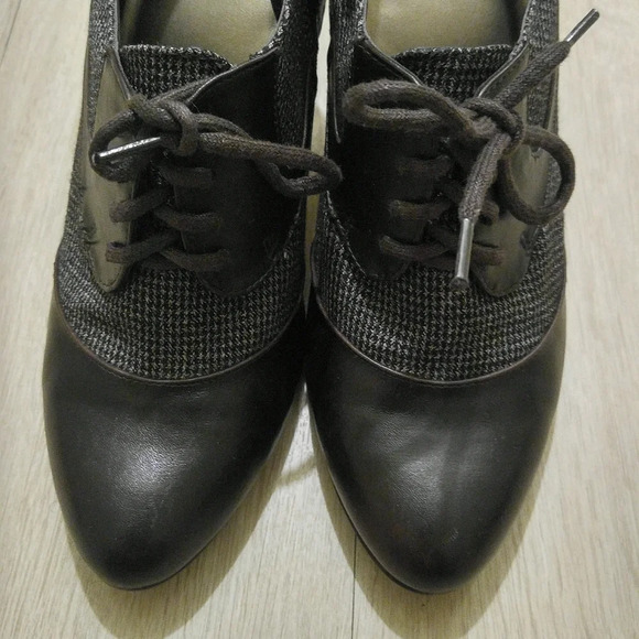 IMPO Brown Leather/Textile Side Zip Lace Up Sz 7.5 - Picture 3 of 7